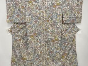 唐花に鳳凰模様　小紋着物